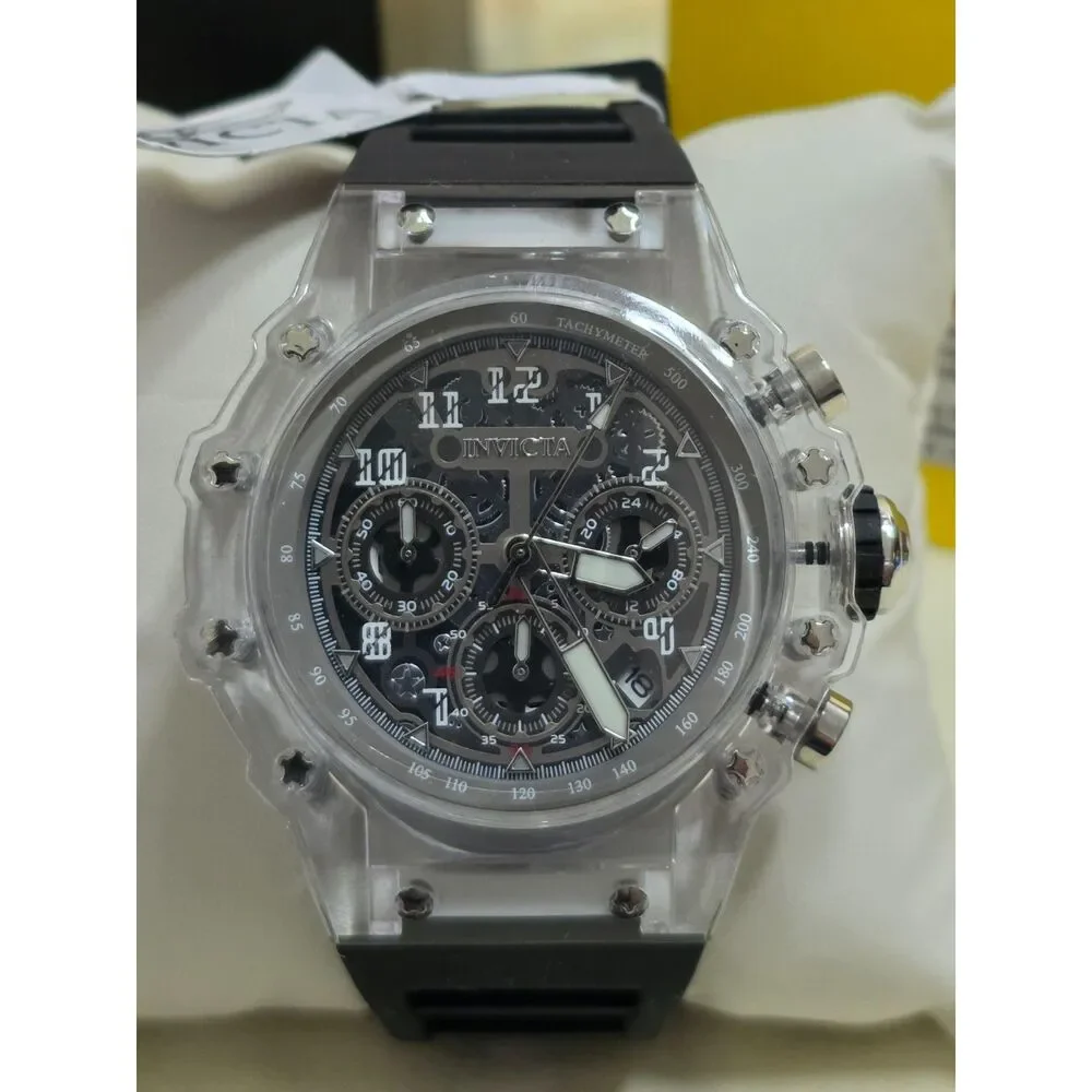 Invicta Racing Vaulthan 69681 Men's Chronograph Clear Acrylic NIB
